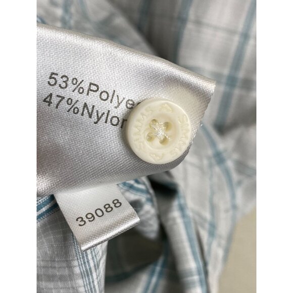 Simms Fishing Products Mens Short Sleeve Button Up Plaid Shirt size Medium Nylon - Picture 4 of 16